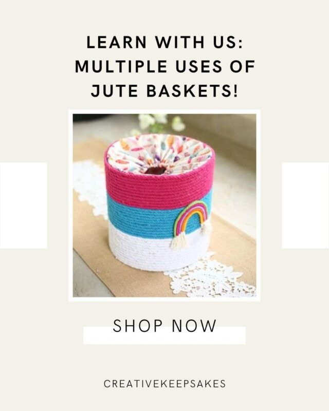 A stylish jute basket with a lid for secure storage.