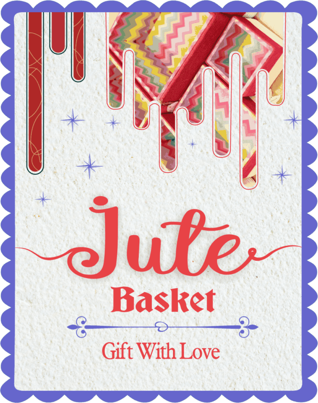 Handcrafted custom jute basket for gifting hampers with eco-friendly packaging.