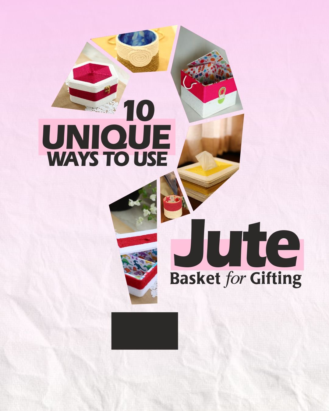 A collection of various jute baskets available for wholesale purchase.