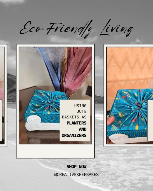 Handcrafted jute baskets used for kitchen storage of fruits and vegetables.